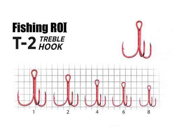 Гачок потрійний №4 T-2 RED (5шт/уп) арт.33-04-004 ТМ FISHING ROI Київ