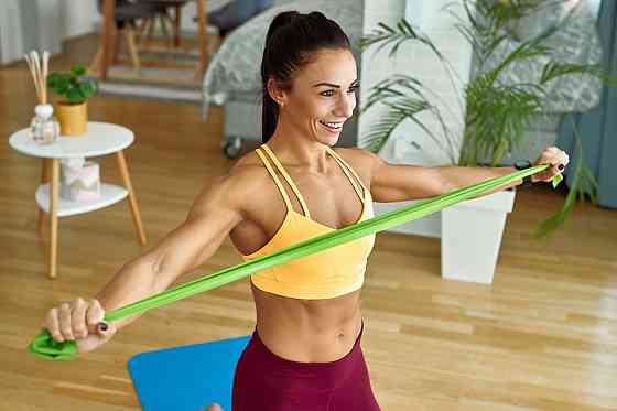 Еспандер петля гумка занять фітнесом пілатесом кросфітом реабілітації силових   тренувань U-POWEX Fitness 9.1 кг Київ