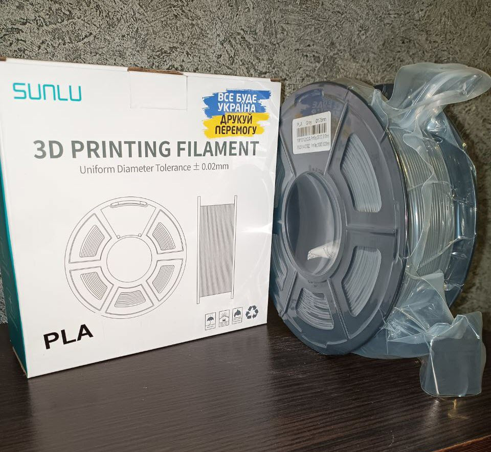 PLA пластик Sunlu, 1,75 mm/ 1kg/ Сірий Київ - фото 2