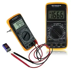 Мультиметр DT 9207A з щупами для вимірювання сили струму, напруги, температур, опору, ємності Київ