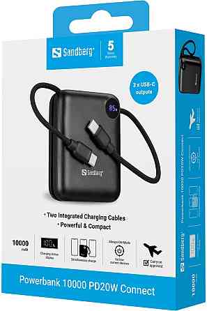 Універсальна мобільна батарея Sandberg 10000 mAh 20 W Black (421-26) ( 14394 ) Харків