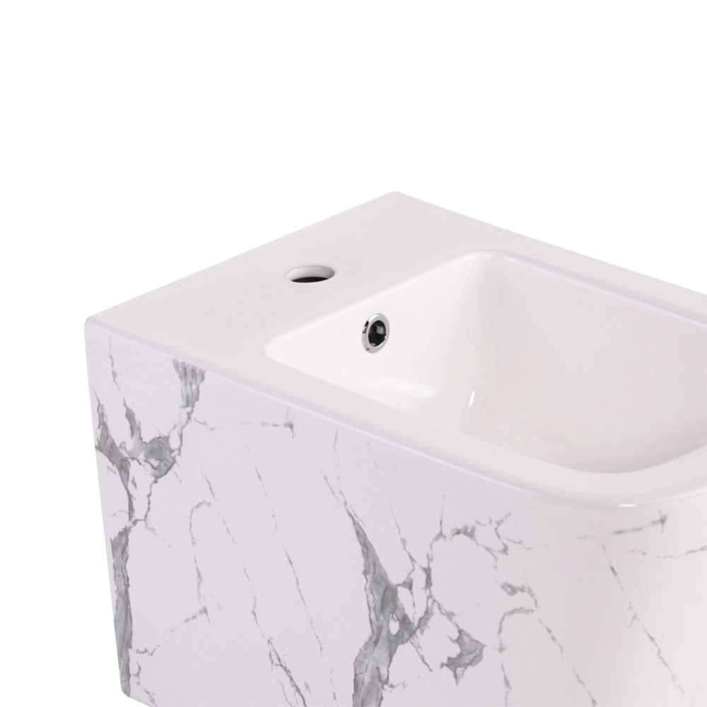 Комплект Qtap Tern Marble 3 в 1: унитаз подвесной Ultra Quiet + биде подвесное + раковина накладная QTTERMR49164 Киев - изображение 7