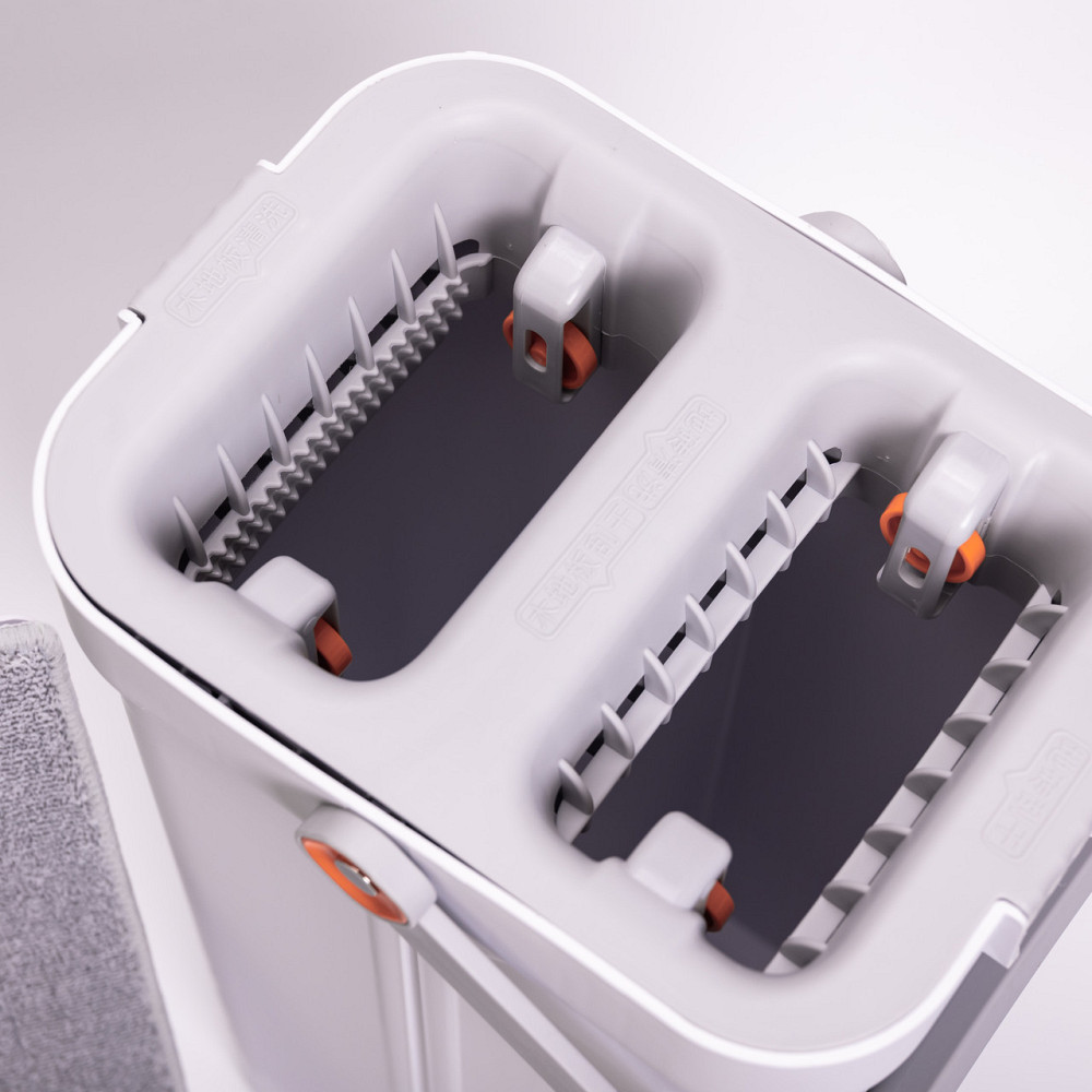 Household Набір для прибирання з плоскою шваброю та двосекційним відром з віджимом, насадка з м Коломыя - изображение 7