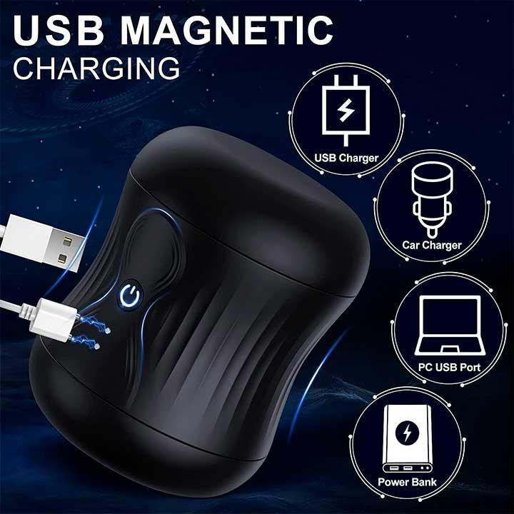 Двосторонній автоматичний мастурбатор Jaffen 10 режимів вібрації - Чорний Вінниця - фото 3