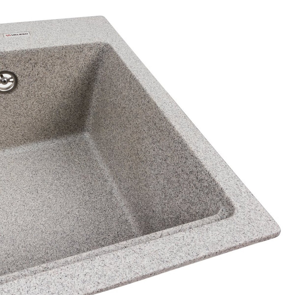 Гранітна мийка для кухні VALESO NIKA 7545 матова Сіра Коломыя - изображение 3