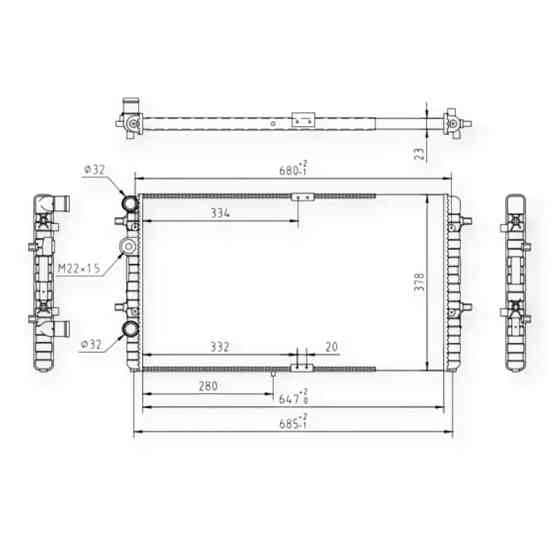 Радиатор охлаждения двигателя Seat Cordoba, IbizaII, III 1.0-1.9D (1993-) Мукачево