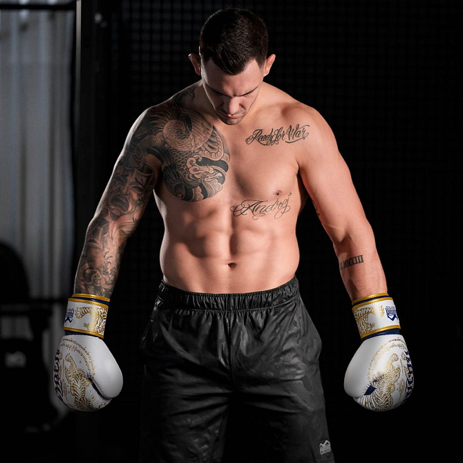 Боксерські рукавиці Phantom Muay Thai Gold Limited Edition 14 унцій (бинти в подарунок) Каменское - изображение 10