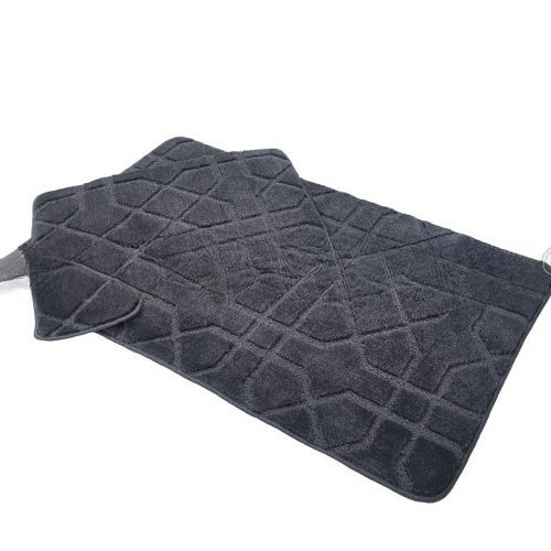 Набір килимків для ванної кімнати 2шт 57*100см+57*50см U-виріз Геометрія Joy сірий тафтинг Дариана Житомир - фото 1