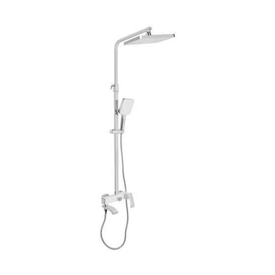 Душевая система из латуни Qtap Swan Cascada на три потребителя (с изливом) QTSWA111CRW45570 Chrome/White Харьков