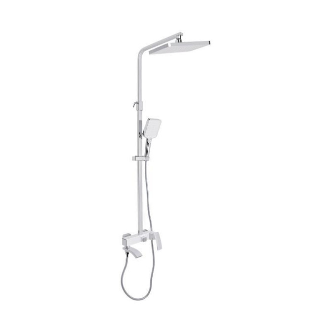 Душевая система из латуни Qtap Swan Cascada на три потребителя (с изливом) QTSWA111CRW45570 Chrome/White Харьков - изображение 1