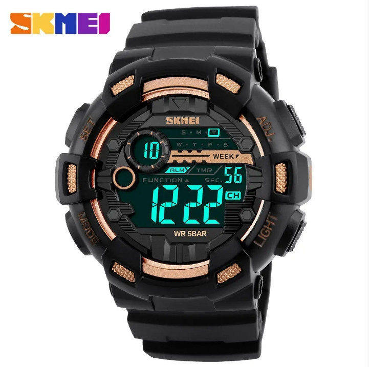 Мужские наручные часы Skmei Champion 1243A Черный с золотым Киев - изображение 3