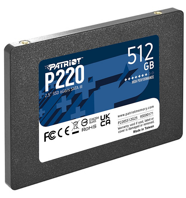 Накопичувач SSD 512GB Patriot P220 2.5" SATAIII TLC (P220S512G25) 2.5" Харків - фото 2