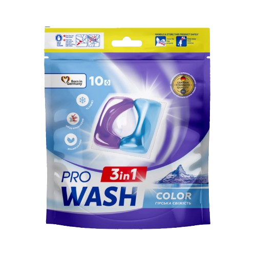 Капсули для прання 10шт (дой-пак) Гірська свіжість ProWash 2К Житомир - изображение 1