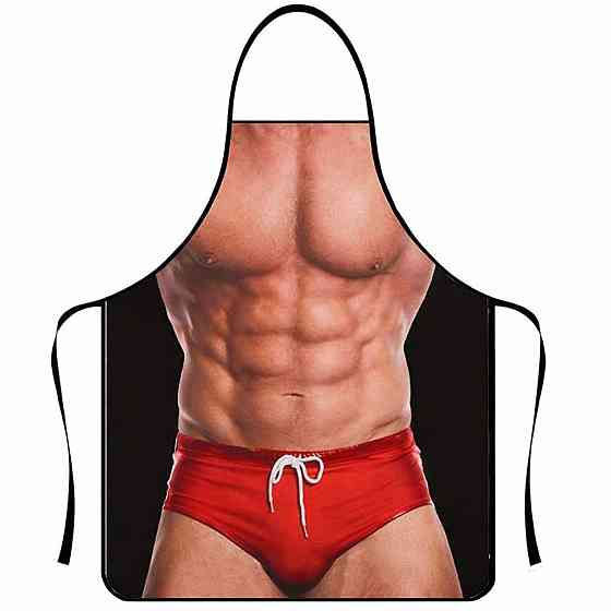 Фартук мужской с приколом с торсом 73 на 57 см разноцветный Киев