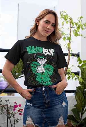 Футболка для мальчика аниме Йу Йу Хакусхо Кувабара оверсайз (рост от 165 до 180 ) Черний AnimeJ0011m Днепр