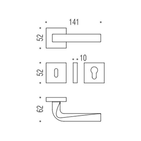 Ручка Colombo Prius мат.хром R ф / с Киев