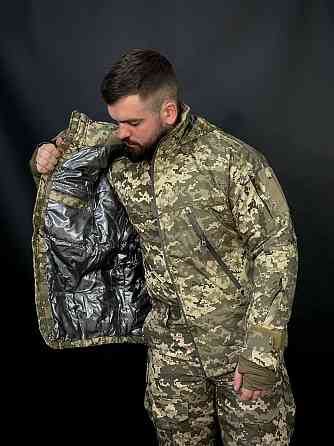 Тактична зимова водонепроникна куртка CallDragon 3.0 піксель  напідкладці Omni-Heat з капюшоном WAR Львів