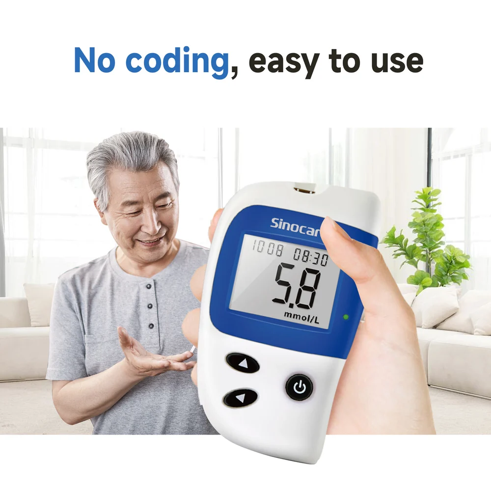 Глюкометр Sinocare Safe Accu 2 с памятью на 200 измерений, 50 тест-полосок и 50 ланцетов Киев - изображение 4