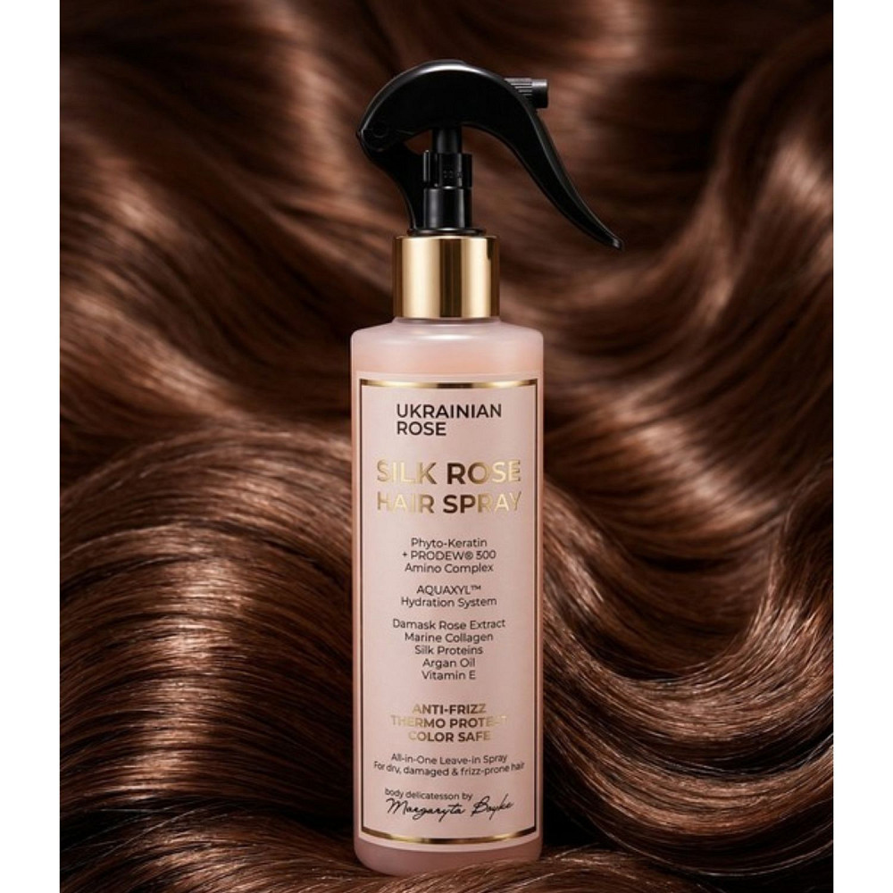 Спрей-кондиционер для волос с фито-кератином и аминокислотами Silk Rose Hair Spray Ukrainian Rose 250 мл Киев - изображение 5