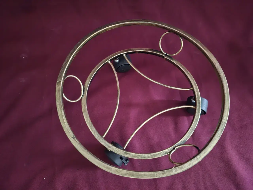 Подставка кованая для цветов на колесах на 1 вазон большая, стойка под цветы, вазон Киев - изображение 3