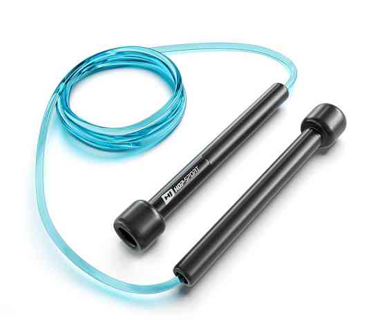 Скакалка Hop-Sport Crossfit NEW з пластиковими ручками HS-P025JR синя Київ