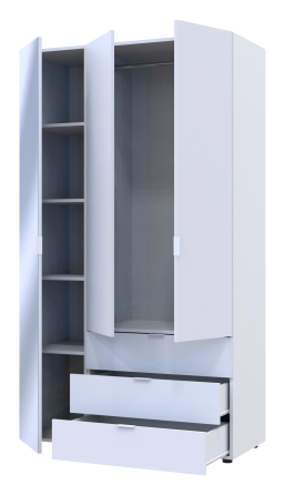 Комплект шаф для одягу Doros Гелар (2 шт.) 116,5х49,5х203,4 см Дзеркало/Білий (DRS-011132) Львів