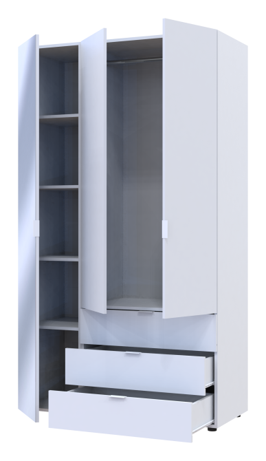 Комплект шаф для одягу Doros Гелар (2 шт.) 116,5х49,5х203,4 см Дзеркало/Білий (DRS-011132) Львів - фото 4