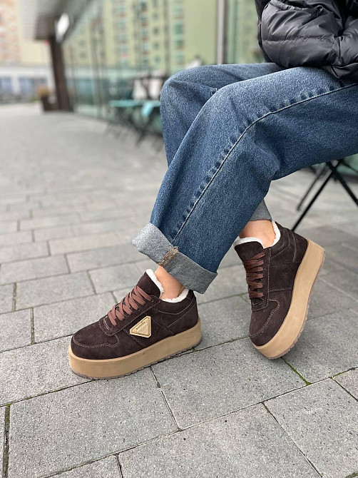 Molly Кроссовки женские MOLLY коричневые натуральная замша зимние размер 37-40 (5653) Коломыя - изображение 5