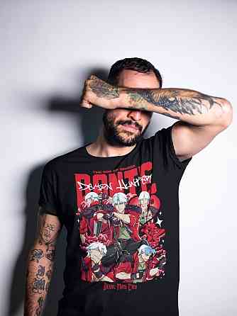 Футболка для мальчика аниме Данте Схоотинг Дмк Премиум оверсайз (рост от 165 до 180 ) Черний AnimeJ0216m Днепр