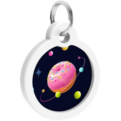 Адресник для тварин WAUDOG Smart ID з QR паспортом "Всесвіт пончиків", коло 30 мм (230-0218) Вінниця - фото 4