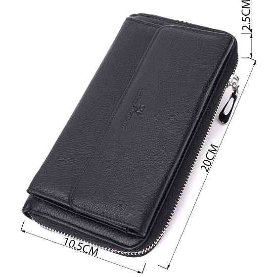 Функціональний гаманець-клатч унісекс з натуральної шкіри ST Leather 22529 Чорний Київ