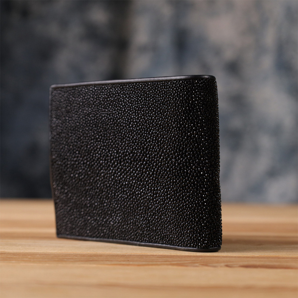 Портмоне мужское STINGRAY LEATHER 18070 из натуральной кожи морского ската Черное Киев - изображение 9