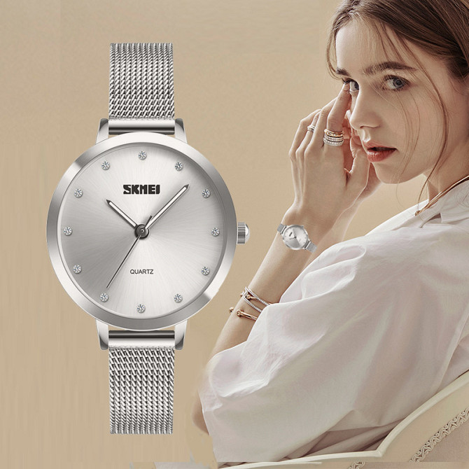 Жіночий класичний годинник Skmei 1291 angel (Сріблястий) Вінниця - фото 9