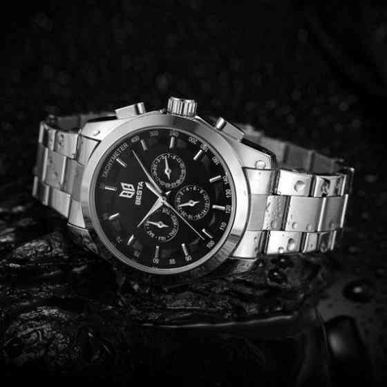 Годинник чоловічий механічний Besta Walker Elastic Black (2 ремінці) Київ