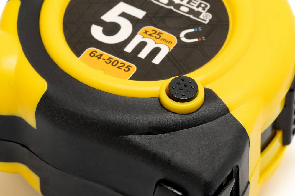 MASTERTOOL Рулетка MASTERTOOL 5 м×25 мм з магнітами 2 фіксатори кнопка STOP покриття TPR нейлон Киев - изображение 5