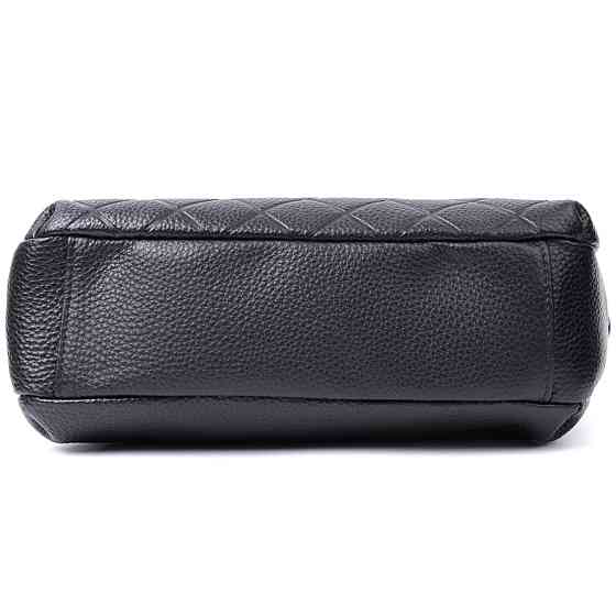 Елегантна сумка для жінок на три відділення з натуральної шкіри Чорний (Vintage) Київ