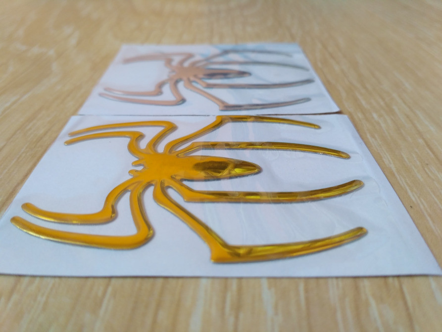 Наклейка на мото, авто Павук опукла Золото, Срібний Київ - фото 5