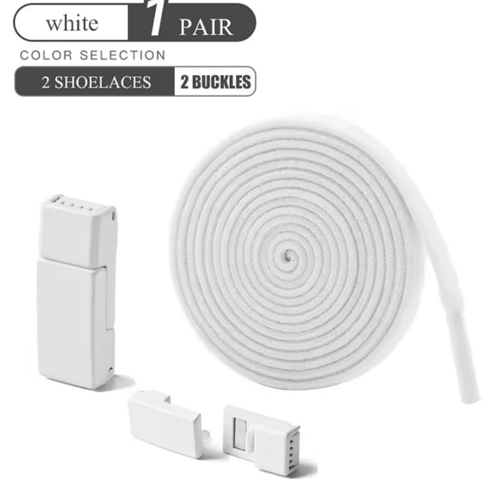 Еластичні шнурки без зав'язок з магнітними застібками Білий Смела - изображение 5