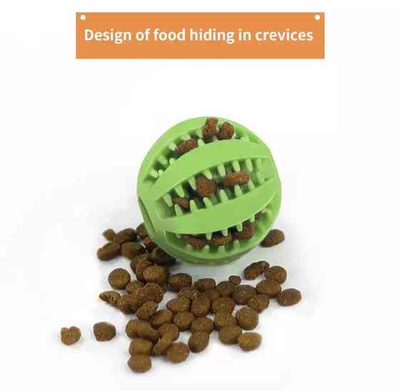 Мячик для собак с прорезями для зубов и корма , зеленый - диаметр мячика 5см, резина. Киев