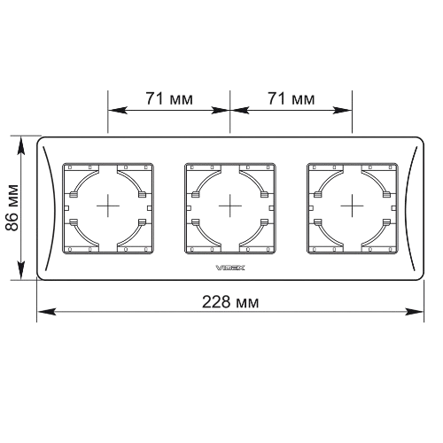 BINERA чорний графіт Рамка горизонтальна 3-а Videx Житомир - изображение 3