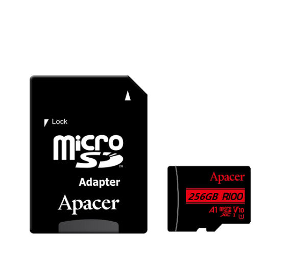 Карта пам'яті microSDXC (UHS-1) Apacer 256Gb class 10 V10 A1 R100MB/s (adapter SD) Київ