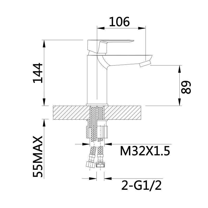 Змішувач для раковини Lidz Latwa 001 хром Київ - фото 2