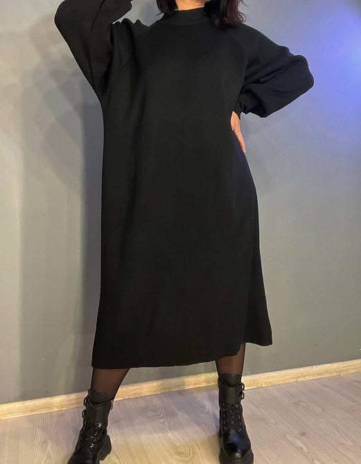 Платье женское My fashion 2024119 свитер пышный рукав реглан длинное без пояса one size черное, черный, one size Киев - изображение 8