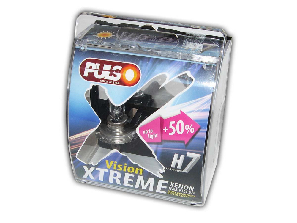 Галогенка H7 PULSO 12V 55W +50% LP-72553 X-treme Vision/plastic box (пара) Вінниця - фото 1