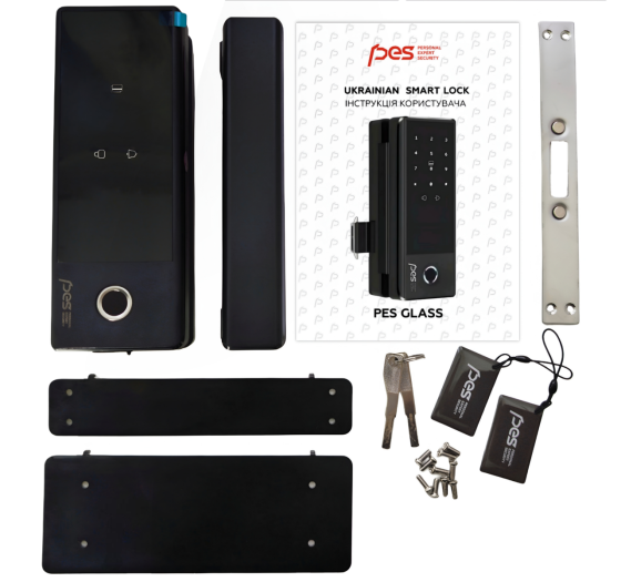 PES Glass біометричний смарт-замок на скляні двері Київ
