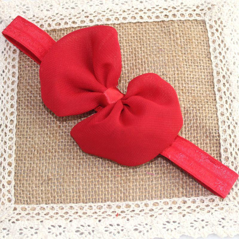 Дитяча пов'язка з шифоновою бантом one size червоний Київ - фото 1