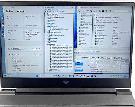 HP Victus 16-S1023DX R7 8845HS 16GB RAM 512GB SSD RTX 4070 Гарантия. Харьков