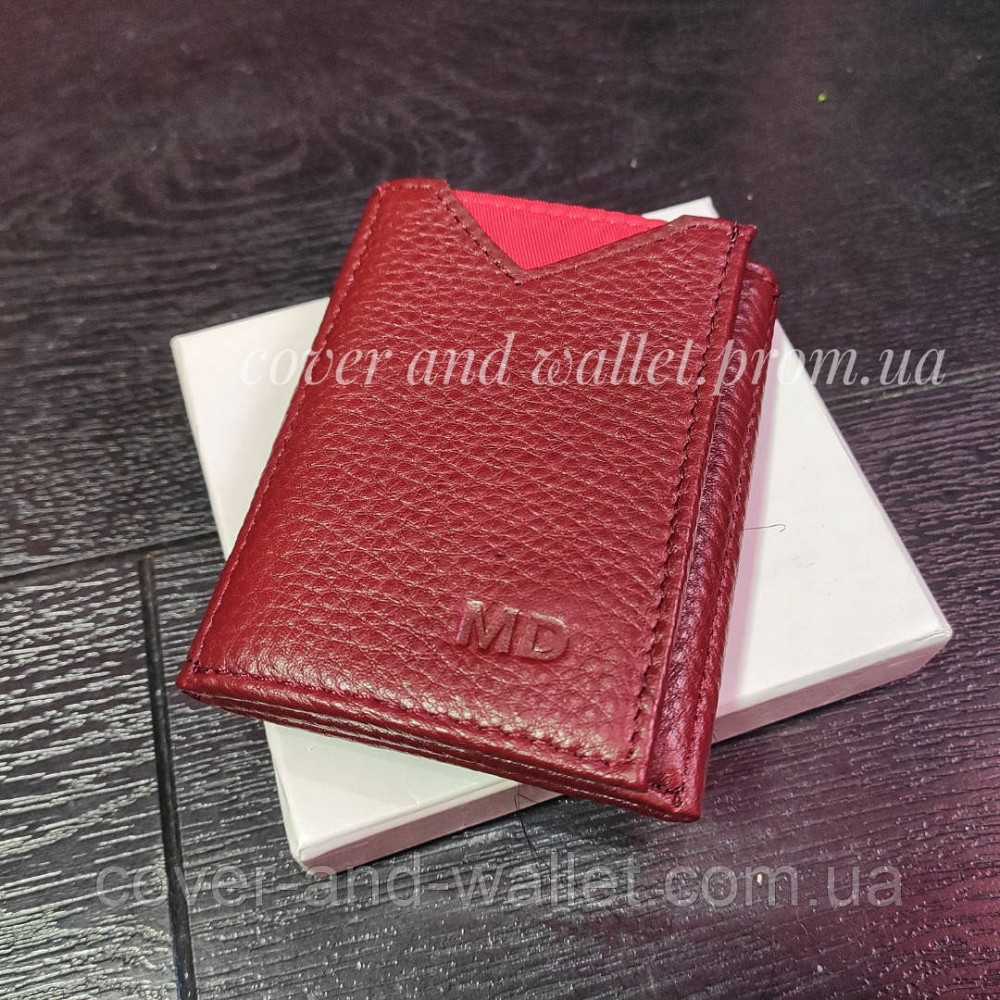 Жіночий міні гаманець із натуральної шкіри червоного кольору MD 610 Київ - фото 6