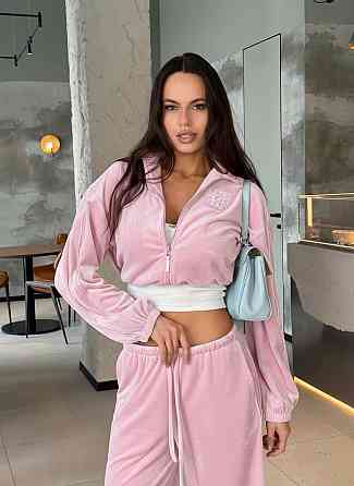 Женский стильный повседневный влюровый костюм двойка Пудра, 46/48 Одесса