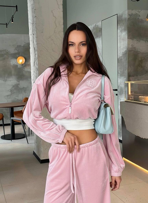 Женский стильный повседневный влюровый костюм двойка Пудра, 46/48 Одесса - изображение 2